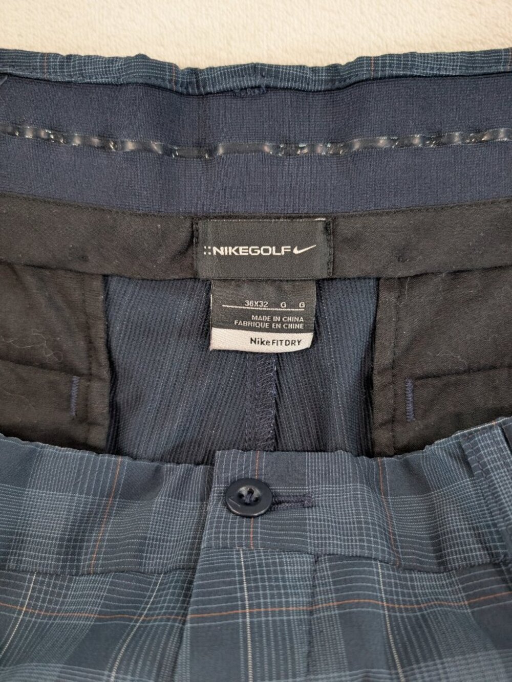 Nike Golf Pants Dri-FIT Navy Blue Plaid Straight Leg Mens 36x36‎ | BUNDLE - Picture 3 of 10